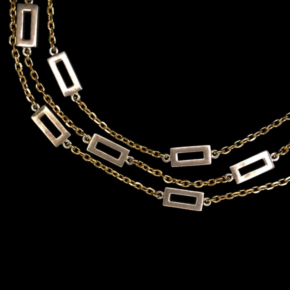Vintage Napier Two Tone 3 Strand Chain Necklace - Picture 3 of 8